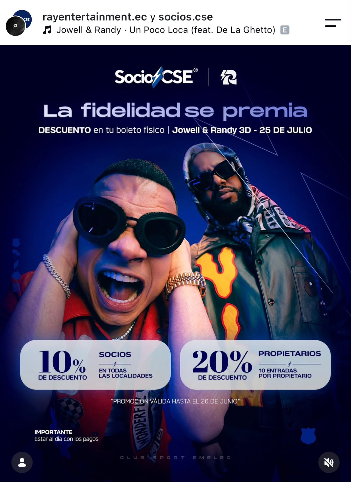 Pieza de campaña Jowell y Randy 3D con Socios CSE